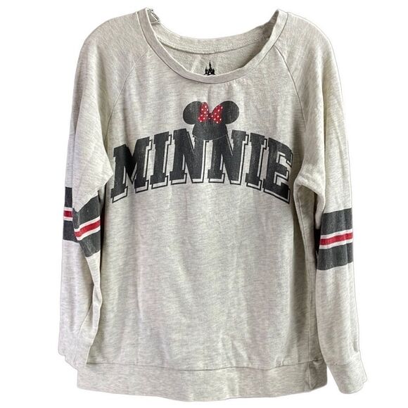 Disney Parks Minnie Mouse Varsity Vintage Style Sweatshirt Size Large - Picture 1 of 6
